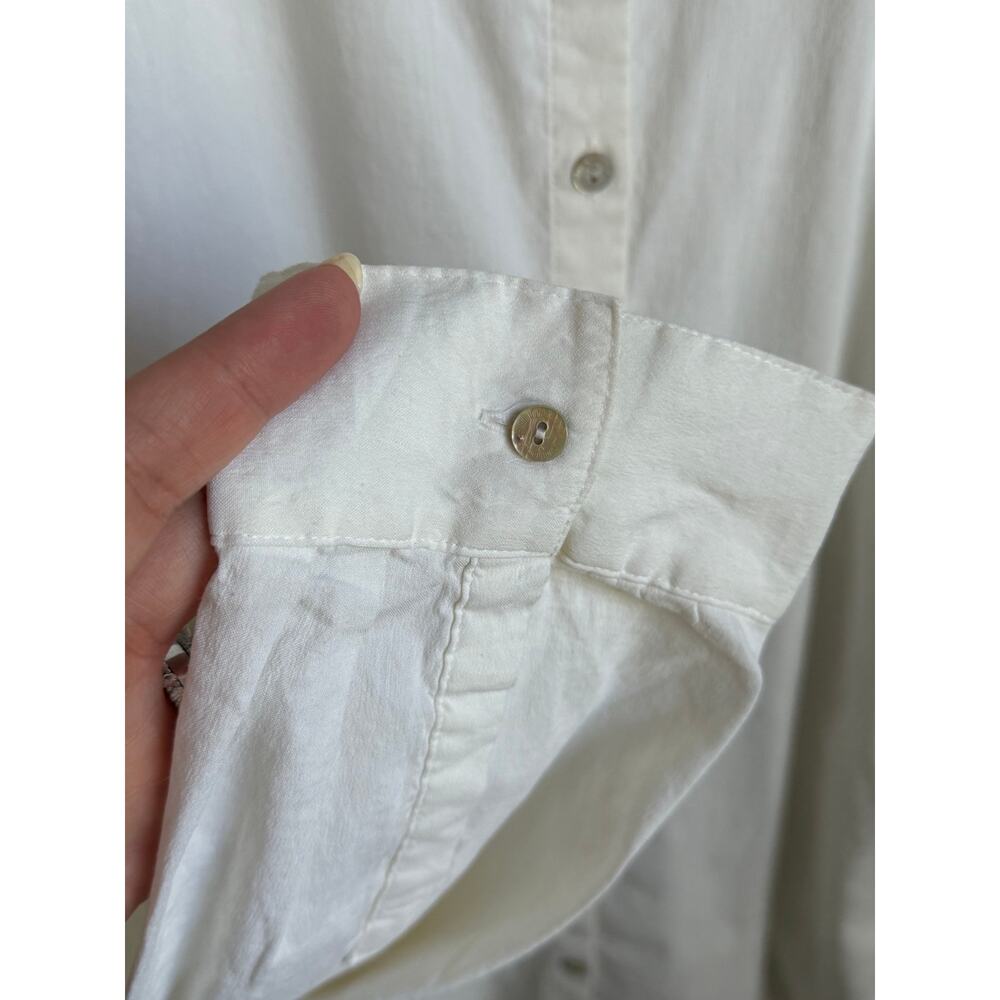 Eileen Fisher Linen Blend Long Sleeve Button-Up Shirt White Women's Plus Size 1X - Picture 5 of 8